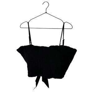 American Eagle Outfitters Smocked Black Top